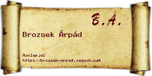 Brozsek Árpád névjegykártya
