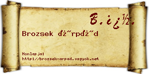 Brozsek Árpád névjegykártya