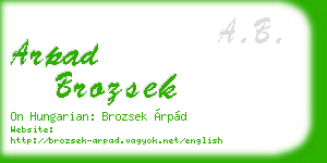 arpad brozsek business card