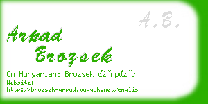 arpad brozsek business card